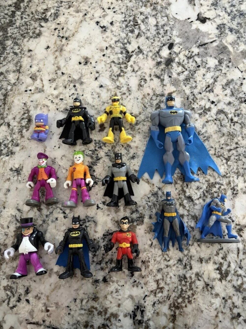 Random Mixed Lot Of Batman Figures And Batmobile
